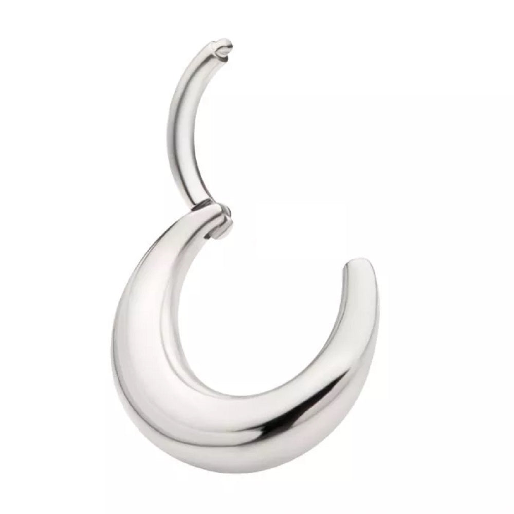 Polished Rounded Thick Hoop Hinged Segment Ring - 316L Stainless Steel