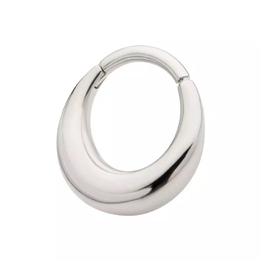 Polished Rounded Thick Hoop Hinged Segment Ring - 316L Stainless Steel