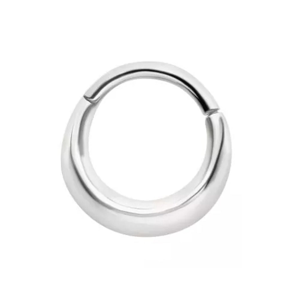 Polished Domed Thick Hoop Hinged Segment Ring - 316L Stainless Steel