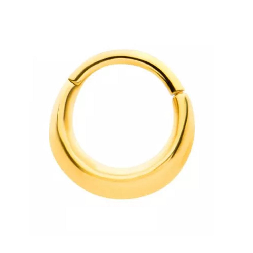 Polished Domed Thick Hoop Hinged Segment Ring - 316L Stainless Steel