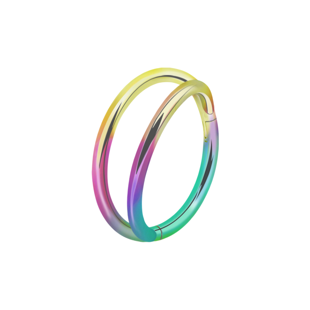 Double Hoop Hinged Segment Clicker Ring - 316L Stainless Steel