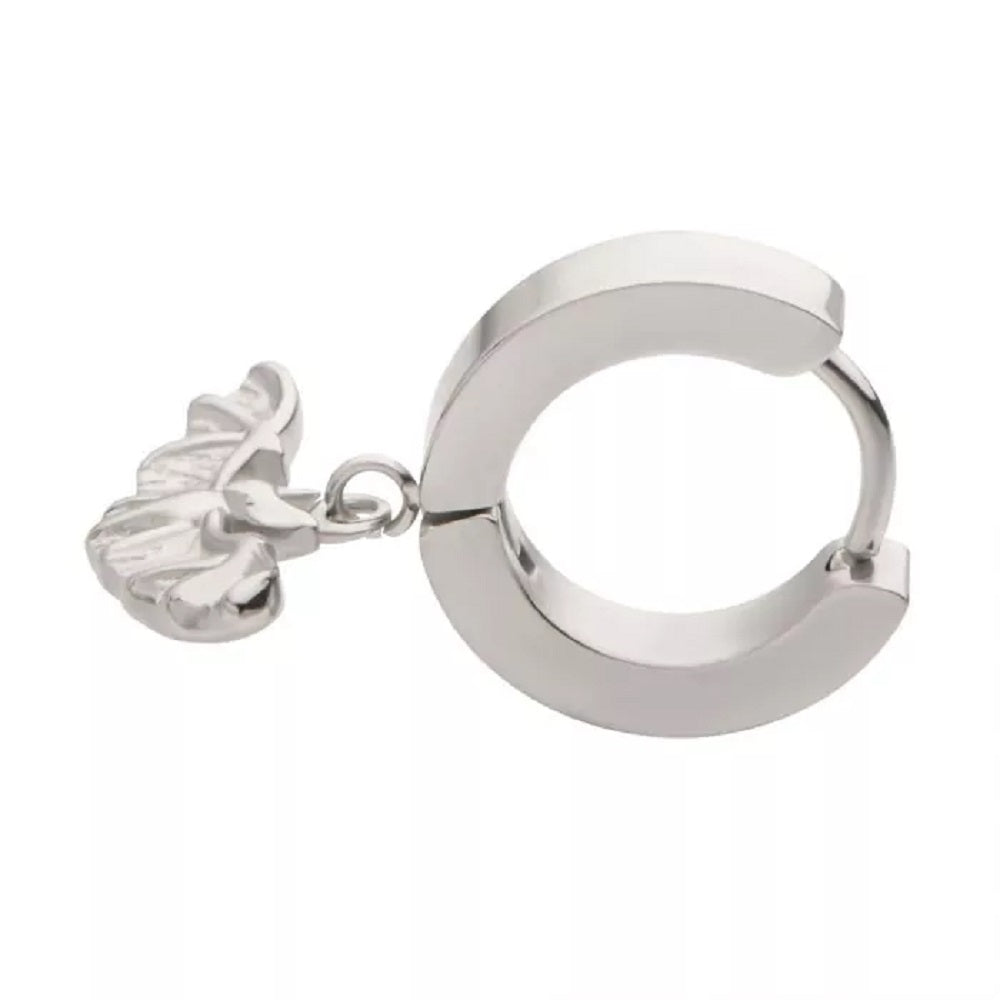Bat Dangling Huggie Hoop Earrings - Pair - 316L Stainless Steel