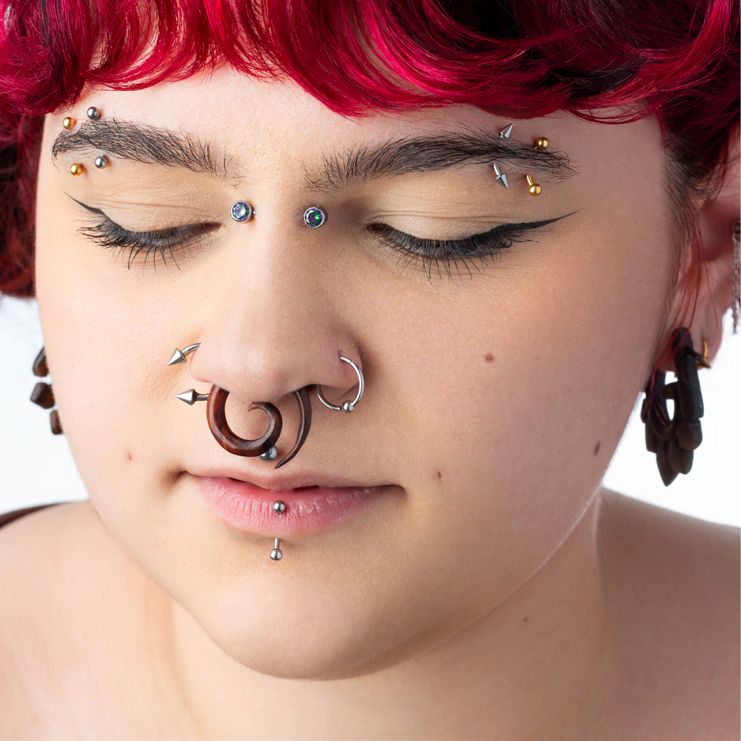 EO Gas Sterilized Cone Spike Ends Curved Barbell Eyebrow Ring - Grade 23 Titanium
