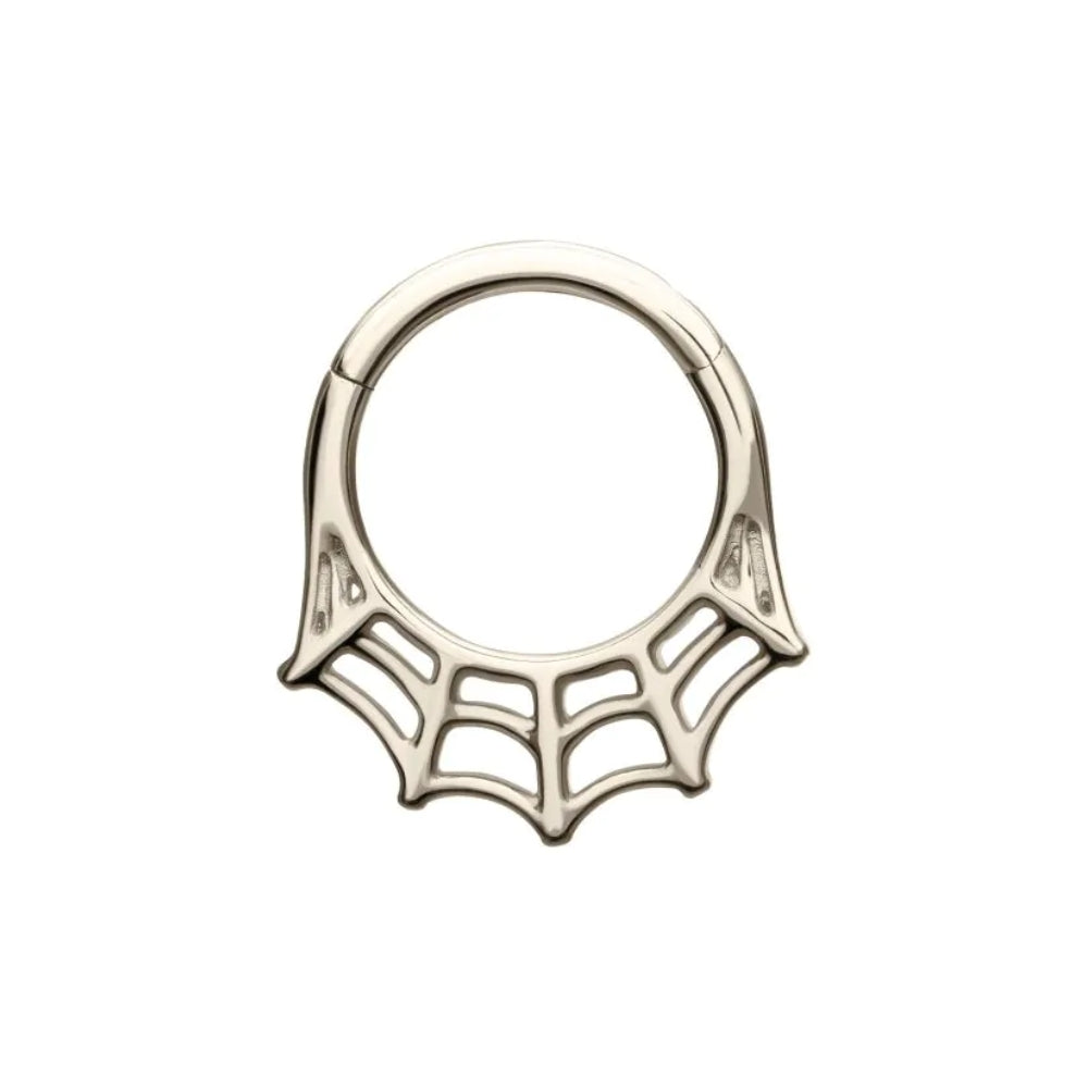 Five Point Spiderweb Front Facing Hinged Segment Clicker - 14kt White Gold