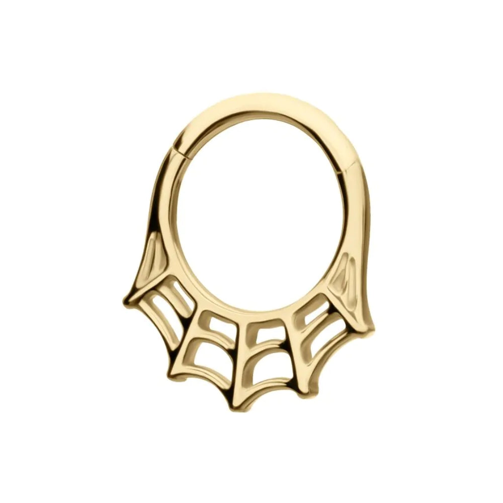 Five Point Spiderweb Front Facing Hinged Segment Clicker - 14kt Gold