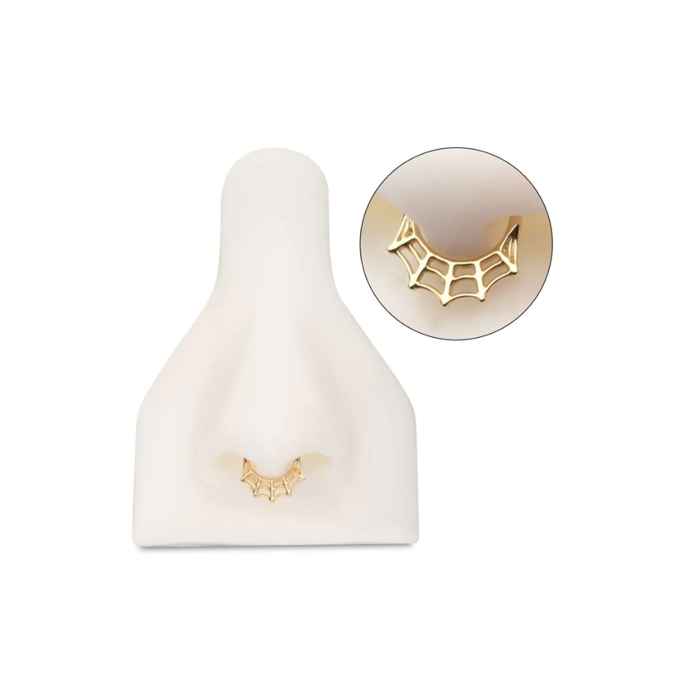 Five Point Spiderweb Front Facing Hinged Segment Clicker - 14kt Gold