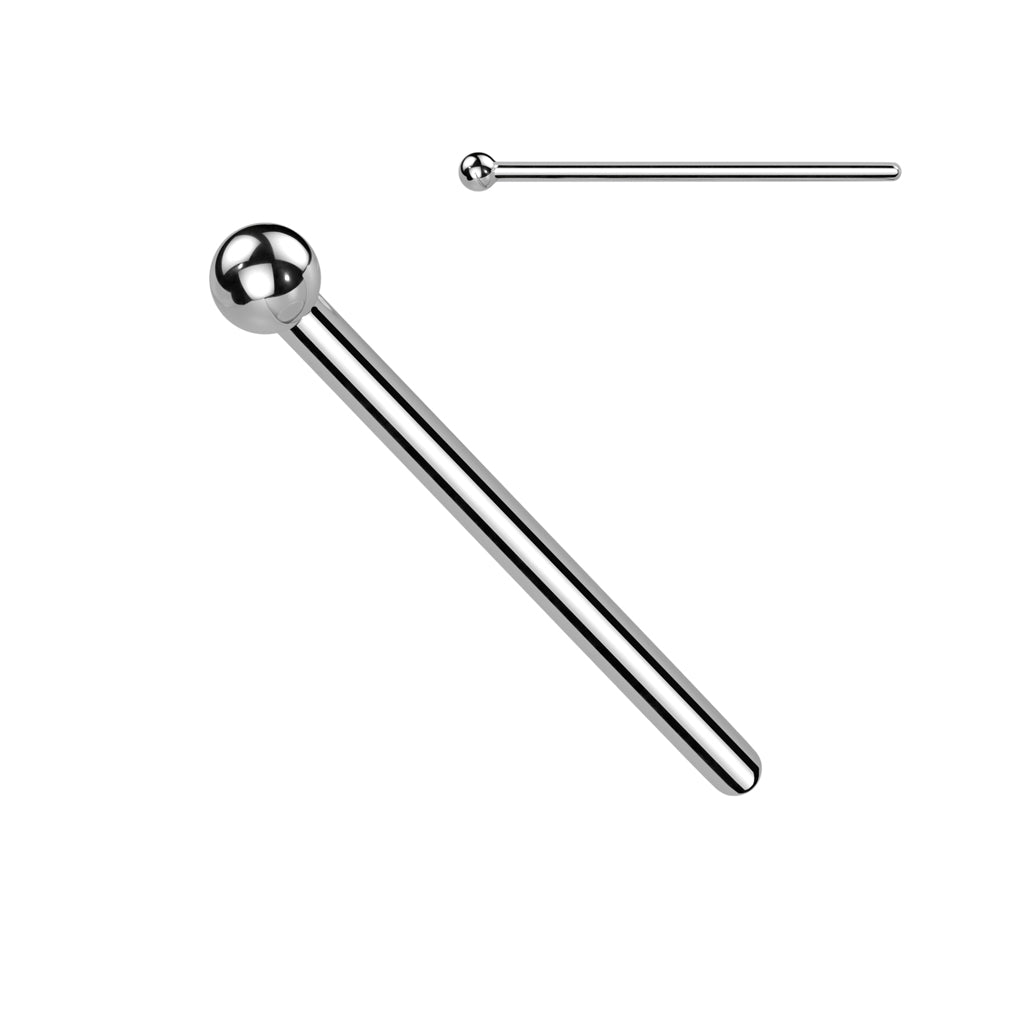 Set of 3 Ball, Dome, and Spike Top Fishtail Nose Studs - F136 Implant Grade Titanium