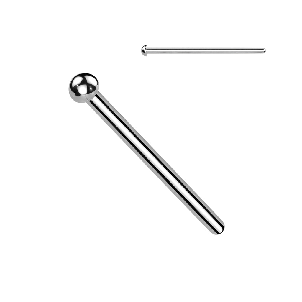 Set of 3 Ball, Dome, and Spike Top Fishtail Nose Studs - F136 Implant Grade Titanium
