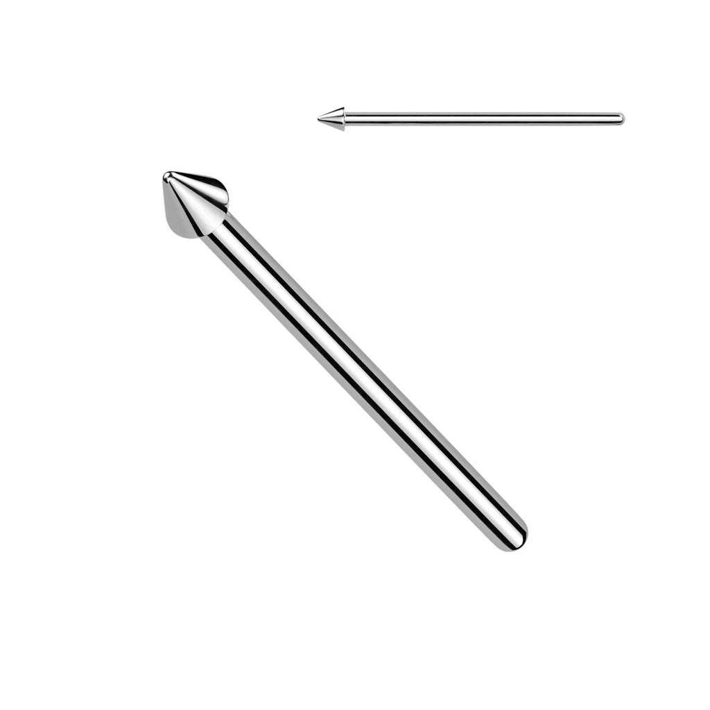 Set of 3 Ball, Dome, and Spike Top Fishtail Nose Studs - F136 Implant Grade Titanium