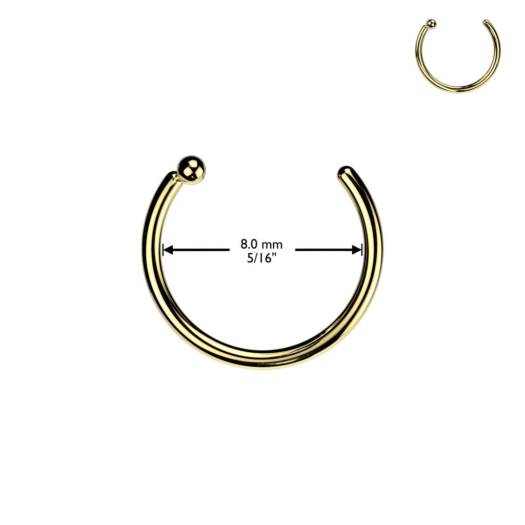 Bar Stopper End Nose Ring - ASTM F-136 Implant Grade Titanium