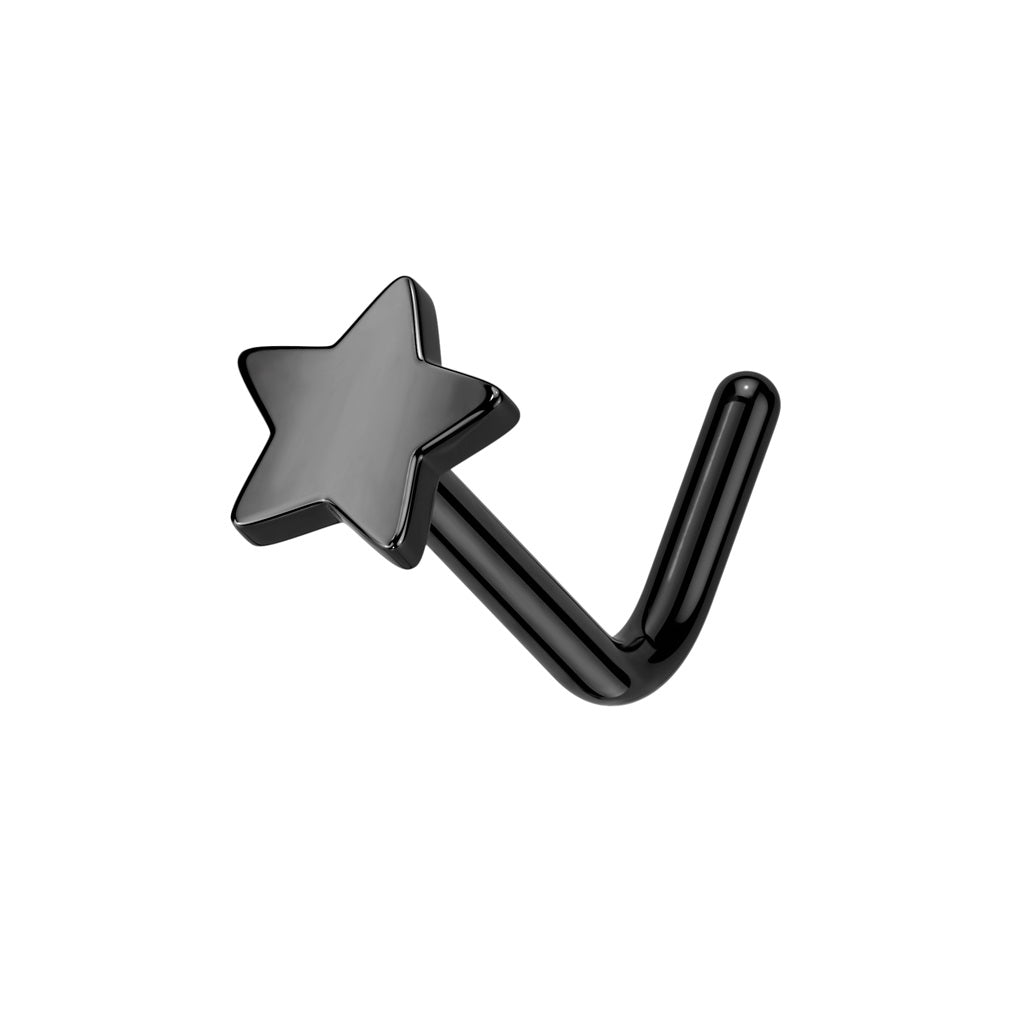 Star Top L-Bend Nose Stud - ASTM F-136 Implant Grade Titanium