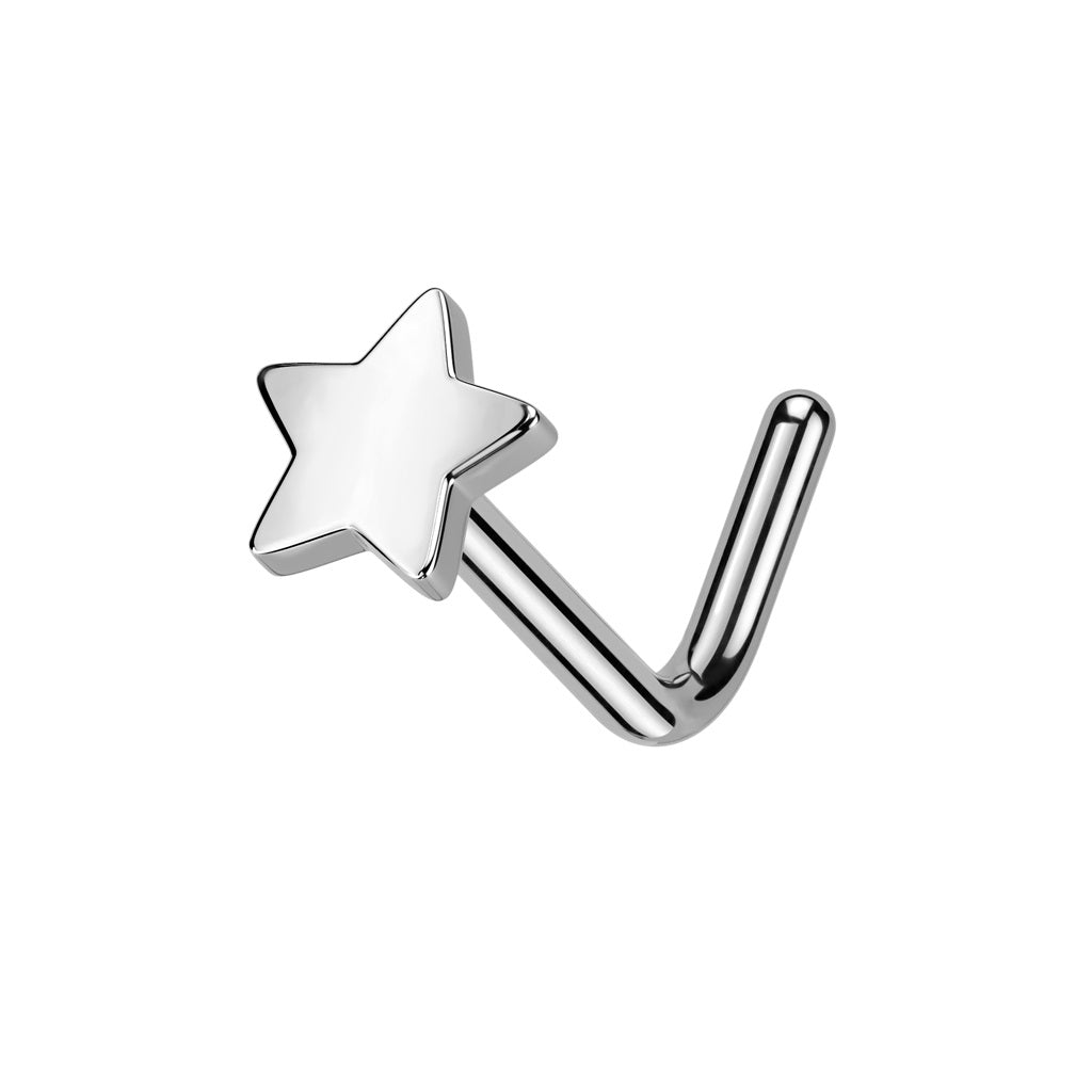 Star Top L-Bend Nose Stud - ASTM F-136 Implant Grade Titanium