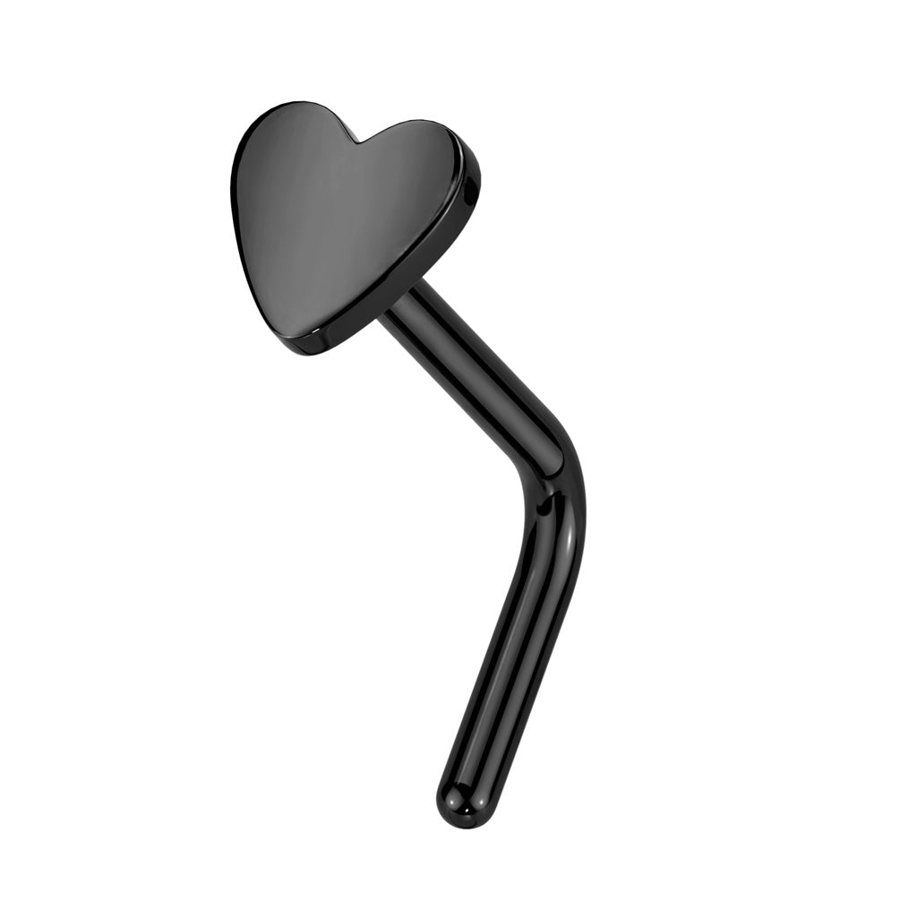 Heart Top L-Bend Nose Stud - ASTM F-136 Implant Grade Titanium