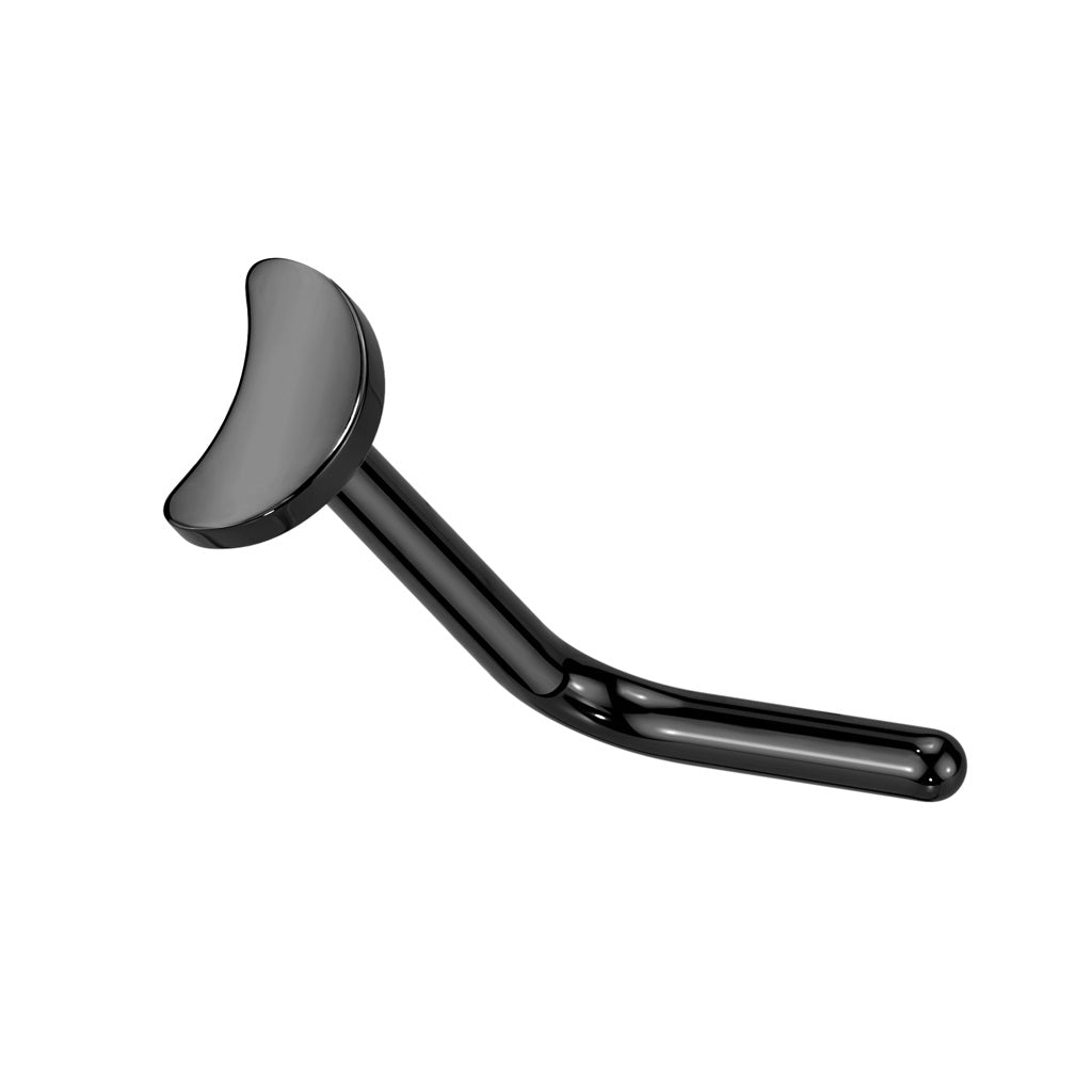 Crescent Moon Top L-Bend Nose Stud - ASTM F-136 Implant Grade Titanium