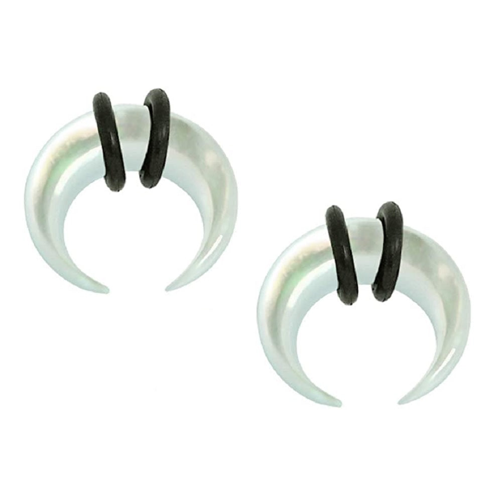 Organic Mother of Pearl Pincher Taper Plugs with O Rings