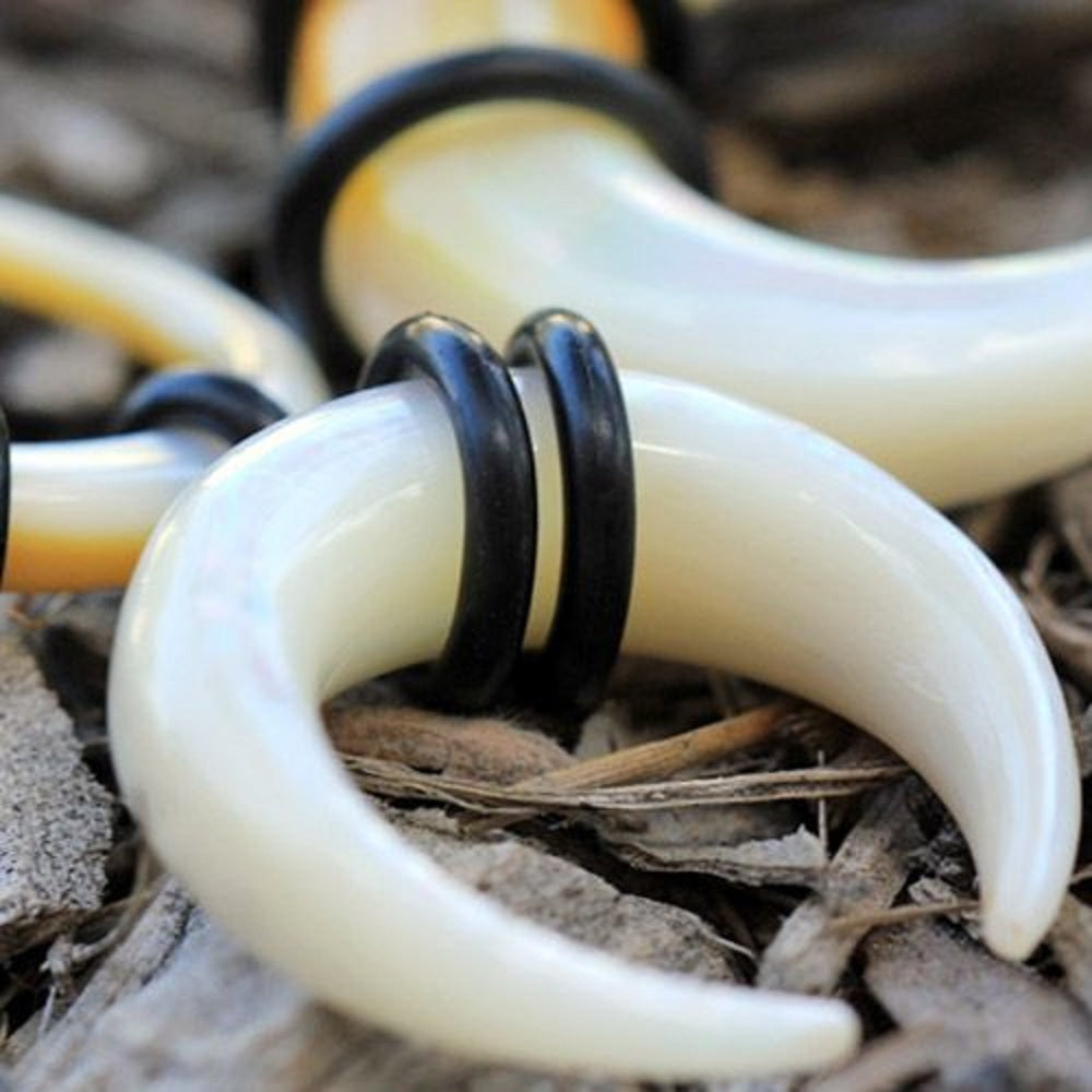 Organic Mother of Pearl Pincher Taper Plugs with O Rings