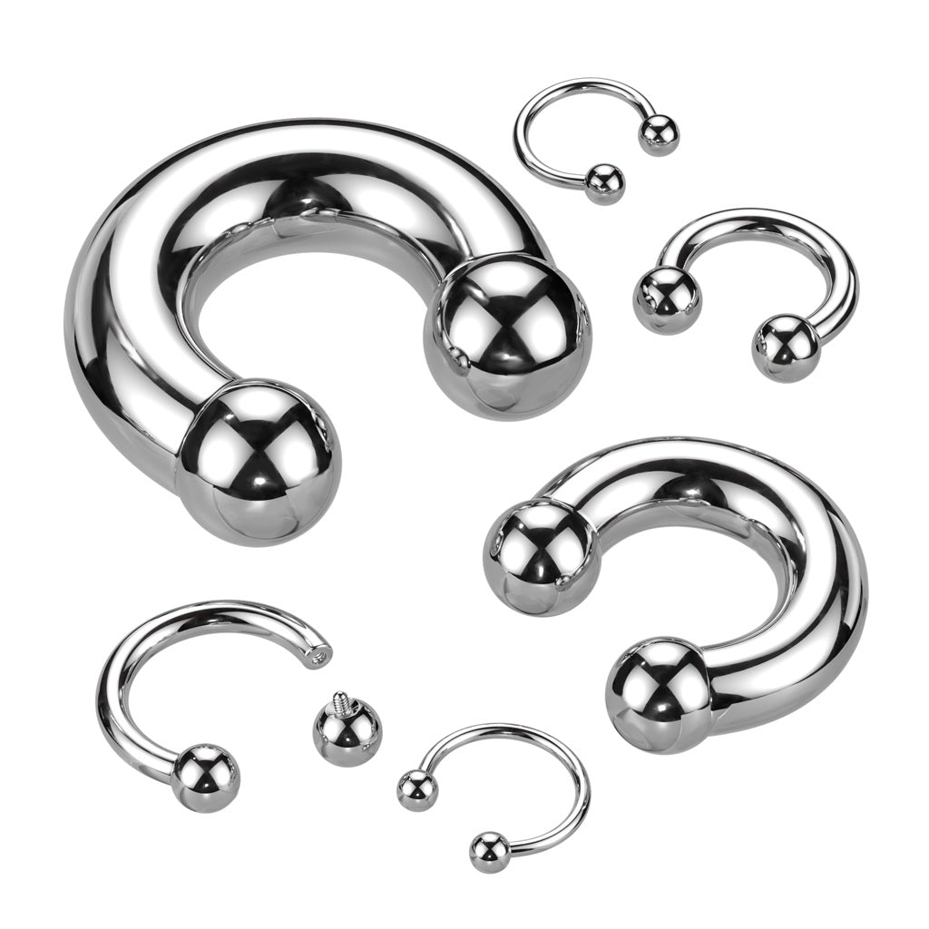 Internally Threaded Ball Ends Circular Horseshoe Barbell - ASTM F-136 Implant Grade Titanium