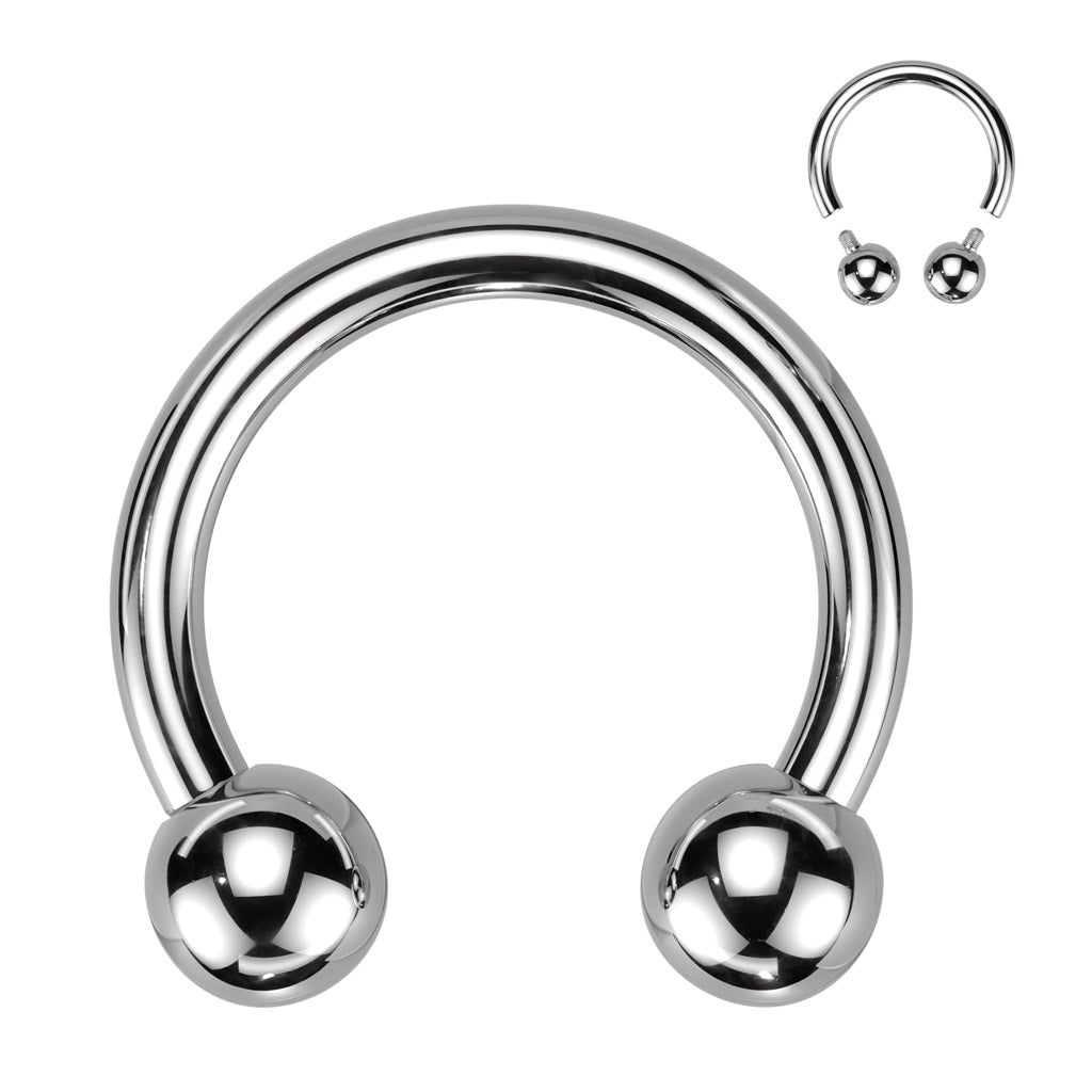 Internally Threaded Ball Ends Circular Horseshoe Barbell - ASTM F-136 Implant Grade Titanium