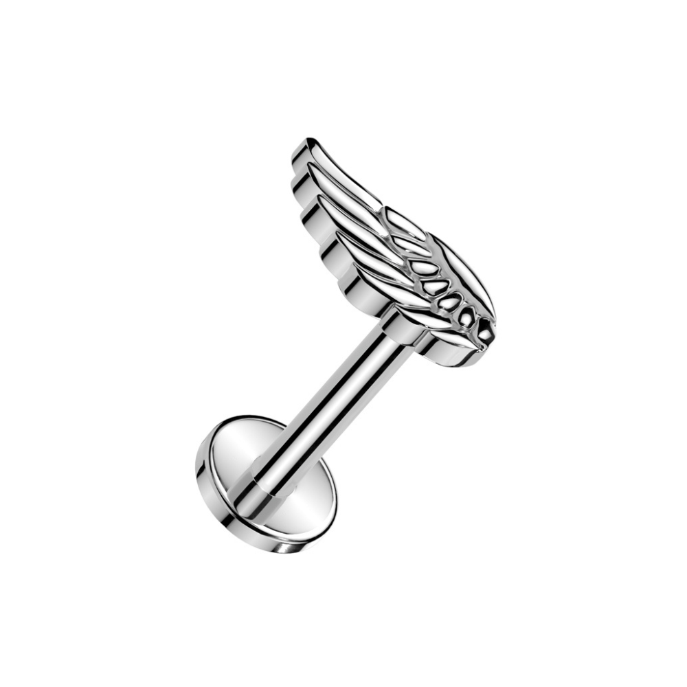 Internally Threaded Angel Wing Top Flat Back Stud - ASTM F-136 Implant Grade Titanium