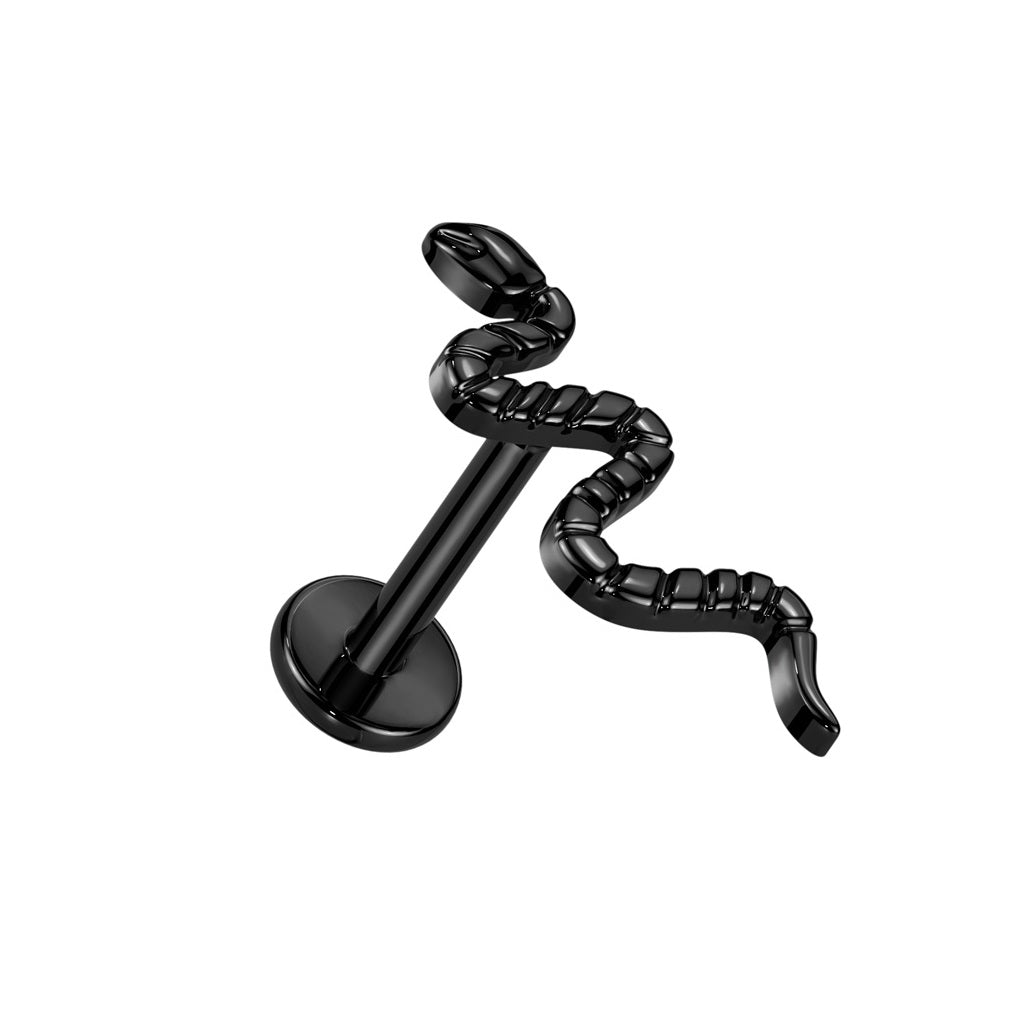 Internally Threaded Snake Top Flat Back Stud - F136 Implant Grade Titanium