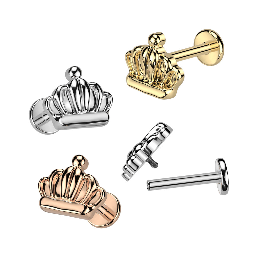 Internally Threaded Crown Top Flat Back Stud - F136 Implant Grade Titanium