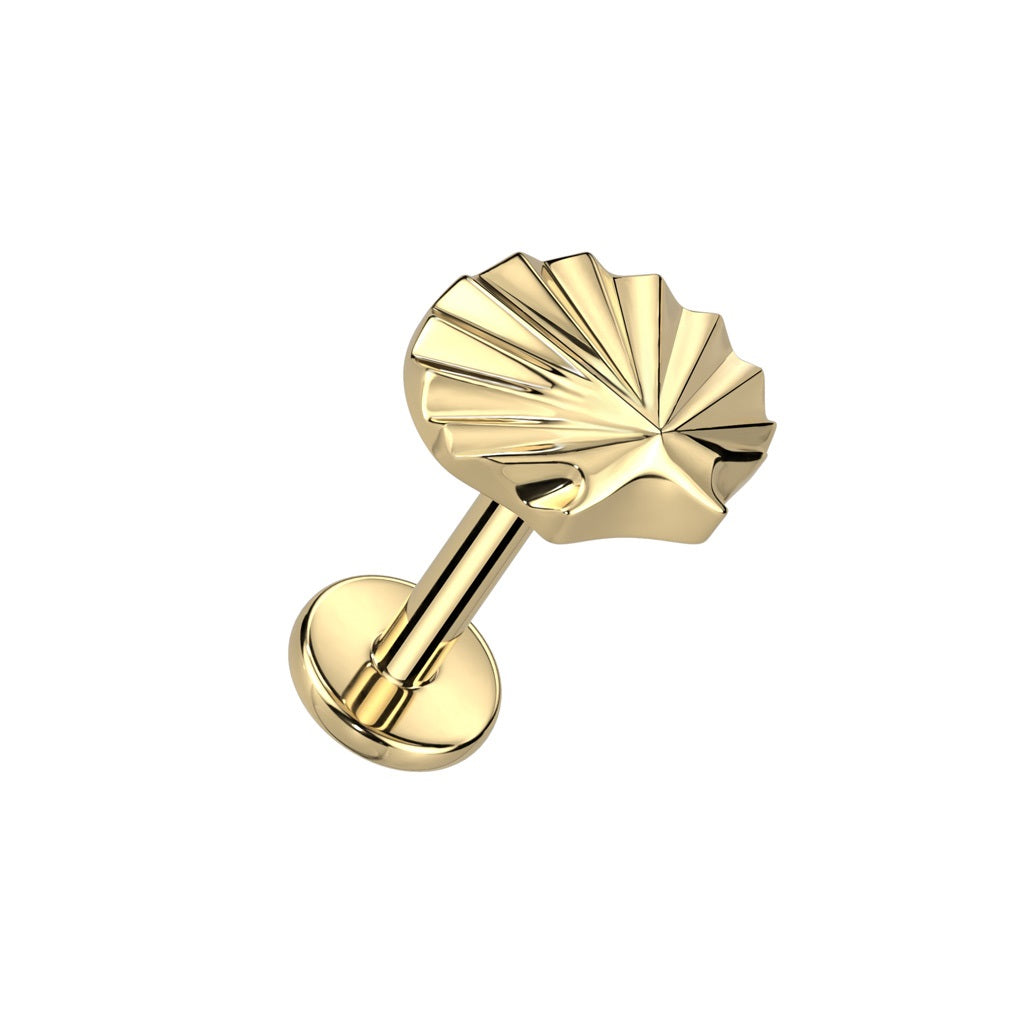 Internally Threaded Shell Top Flat Back Stud - F136 Implant Grade Titanium