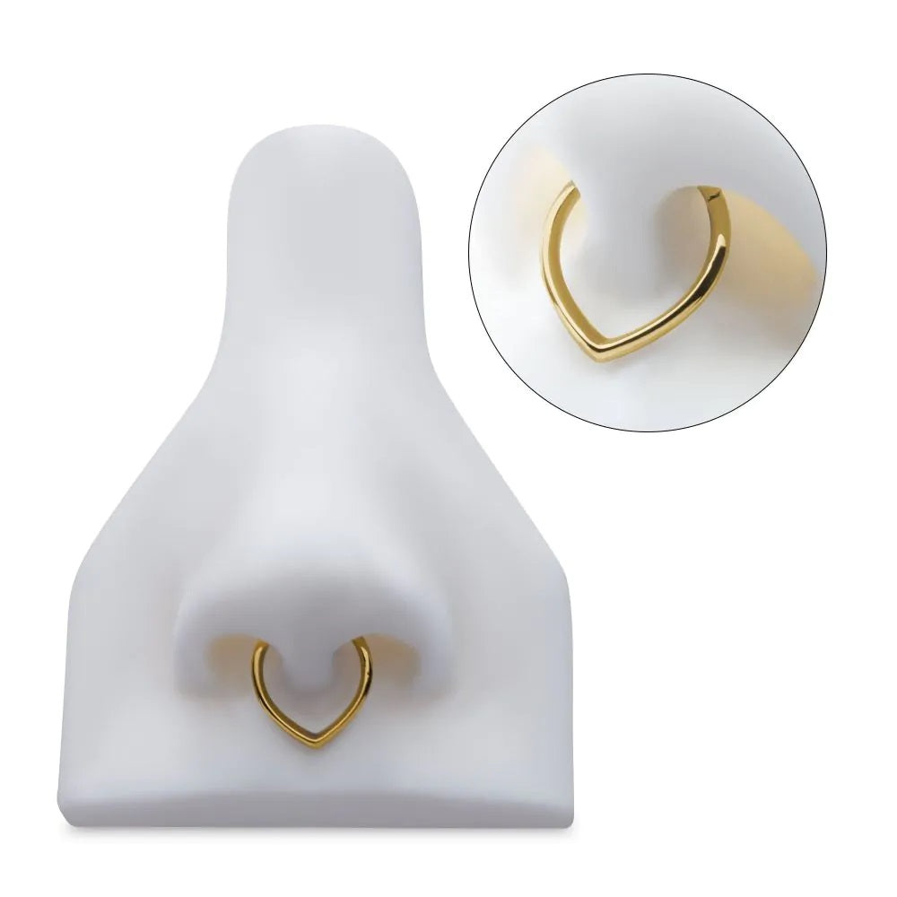 Teardrop Shaped Hinged Segment Clicker Ring - 24KT Gold PVD ASTM F-136 Implant Grade Titanium