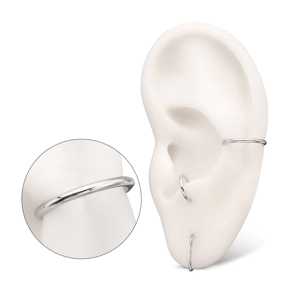 Basic Hinged Segment Clicker Ring - Platinum PVD ASTM F-136 Implant Grade Titanium