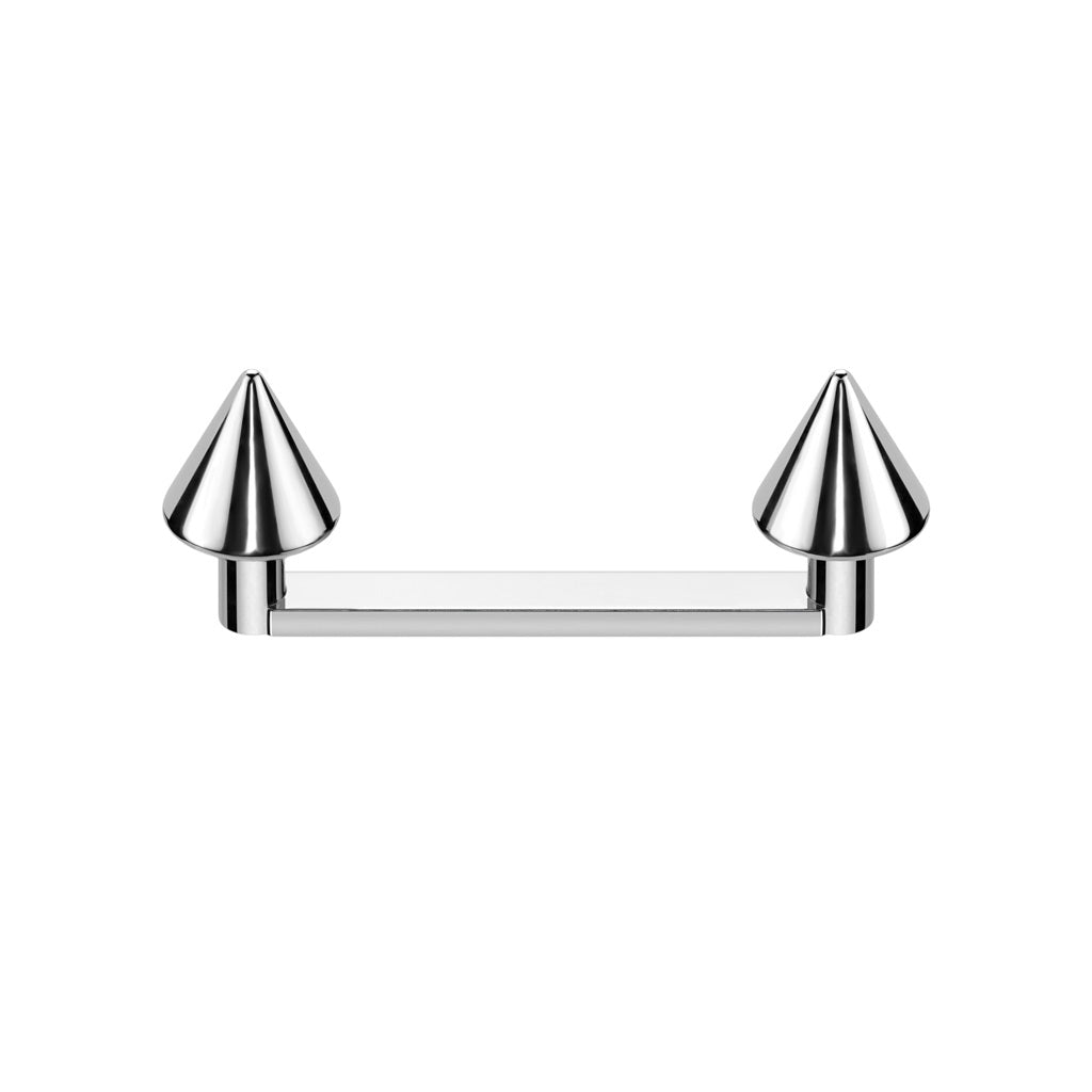 Internally Threaded Spike Tops Flat Surface Barbell - ASTM F-136 Implant Grade Titanium