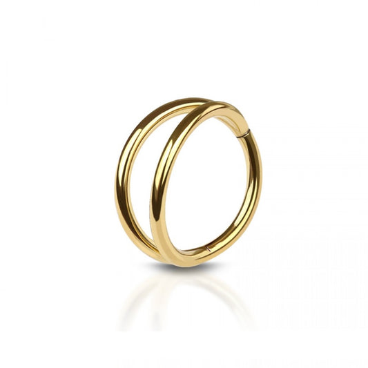 Double Hoop Hinged Segment Clicker Ring - 316L Stainless Steel