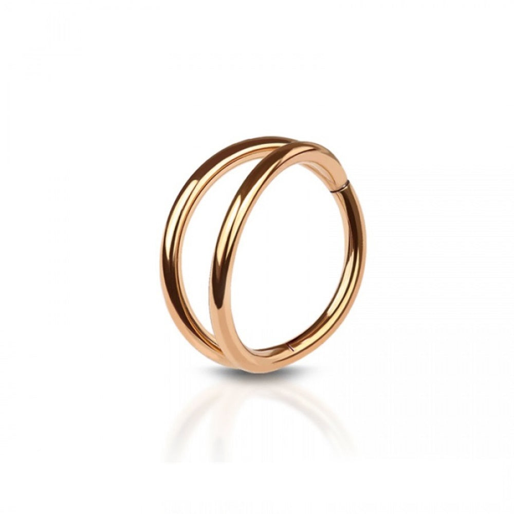 Double Hoop Hinged Segment Clicker Ring - 316L Stainless Steel
