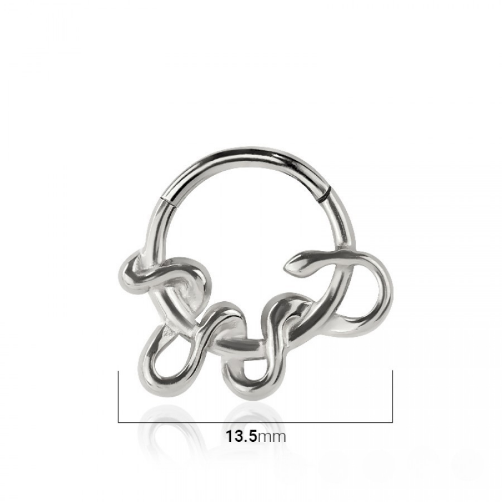 Snake Hinged Segment Clicker Ring - 316L Stainless Steel