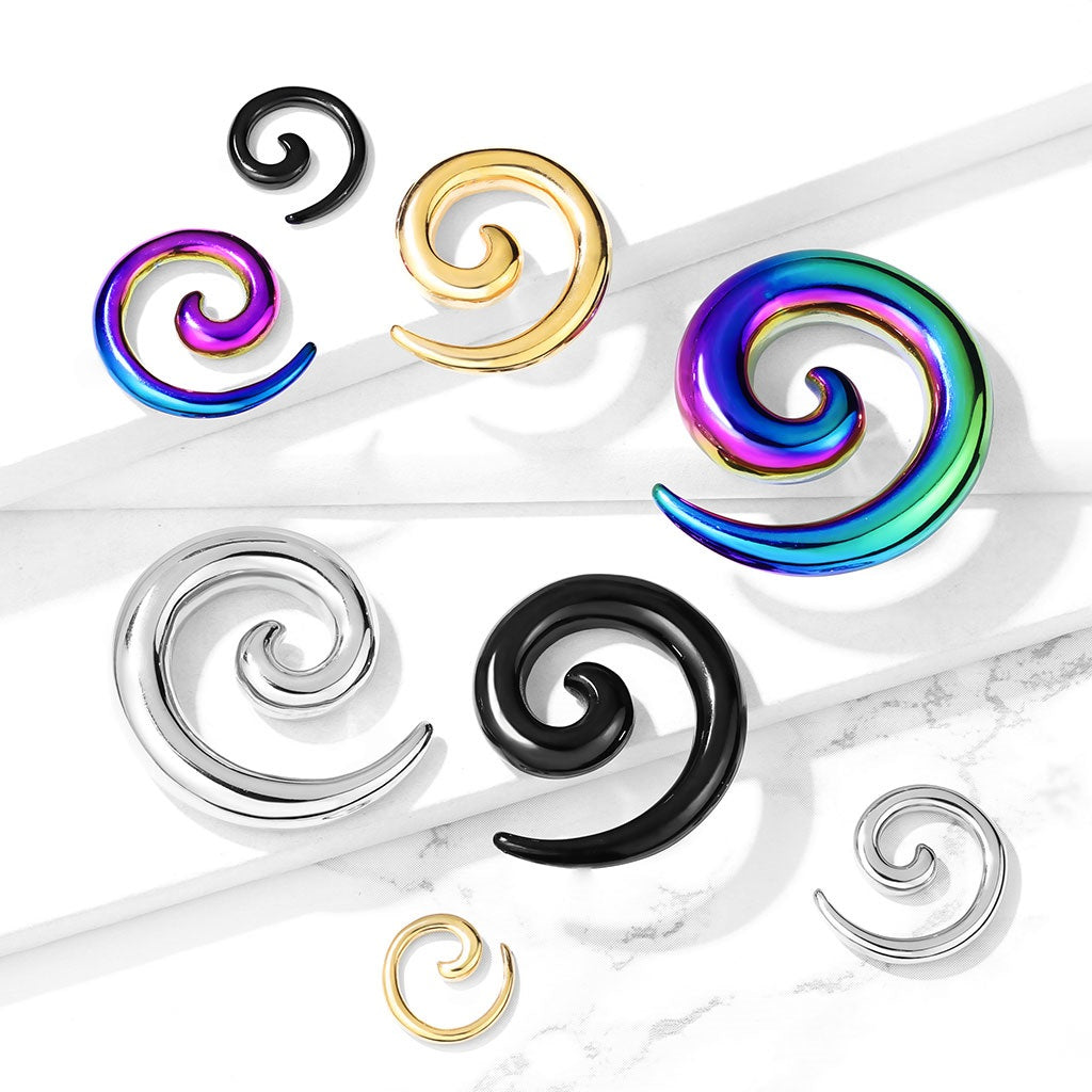 Spiral Tapers - Stainless Steel - Pair