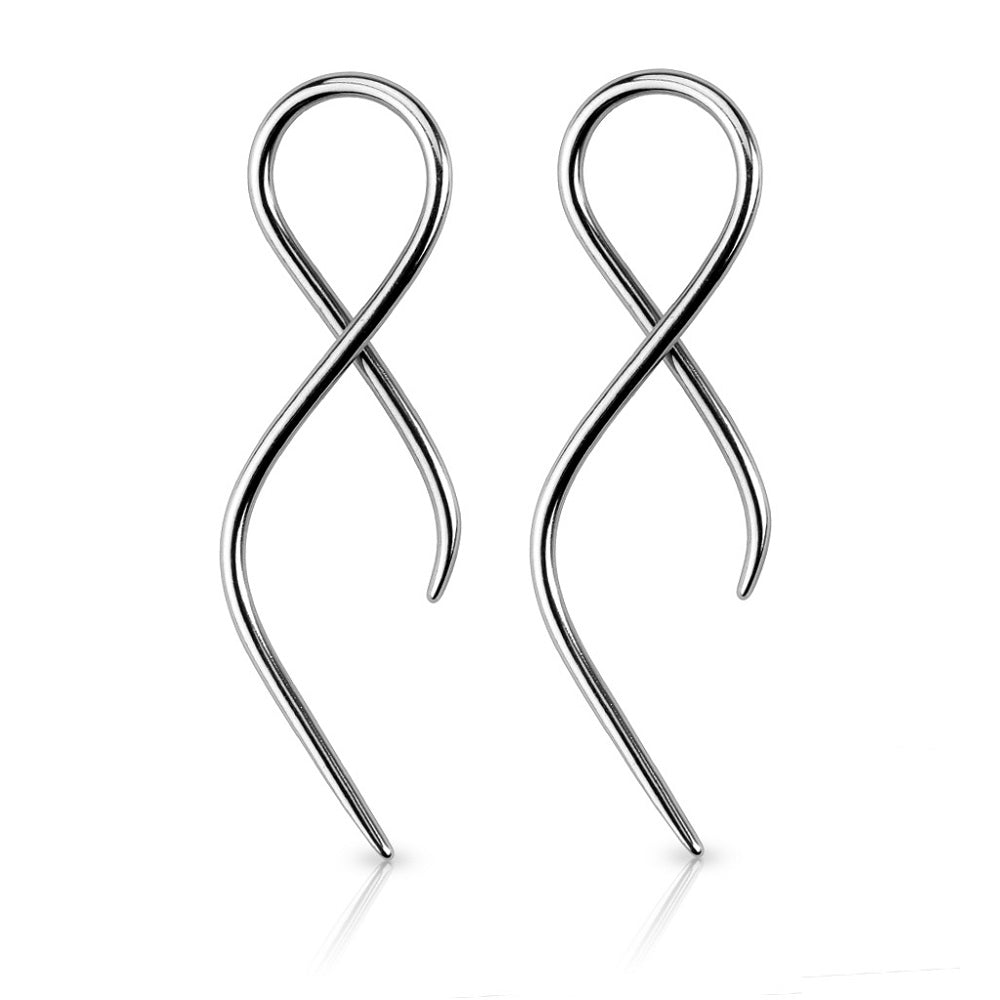 Twisted Tail Taper Earrings - 316L Surgical Steel