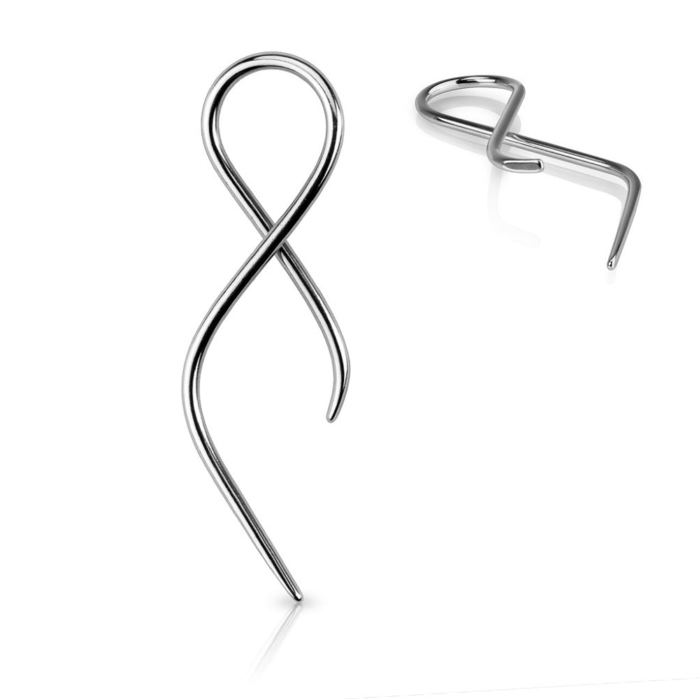 Twisted Tail Taper Earrings - 316L Surgical Steel