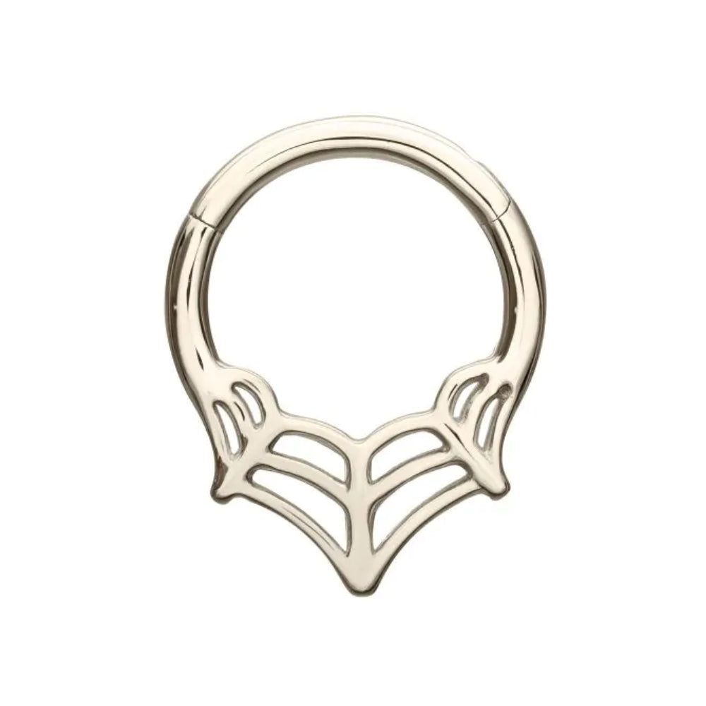 Three Point Spiderweb Front Facing Hinged Segment Clicker - 14kt White Gold