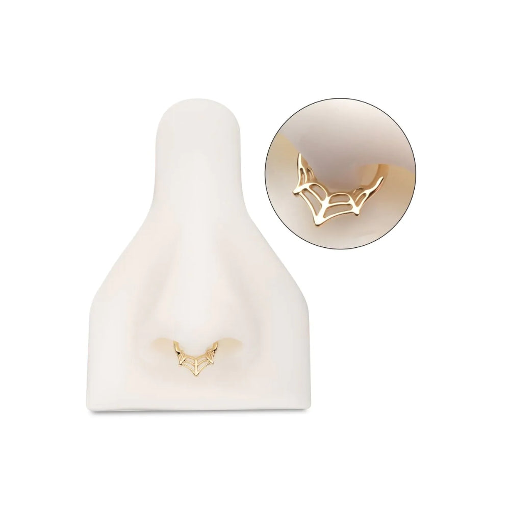 Three Point Spiderweb Front Facing Hinged Segment Clicker - 14kt Gold