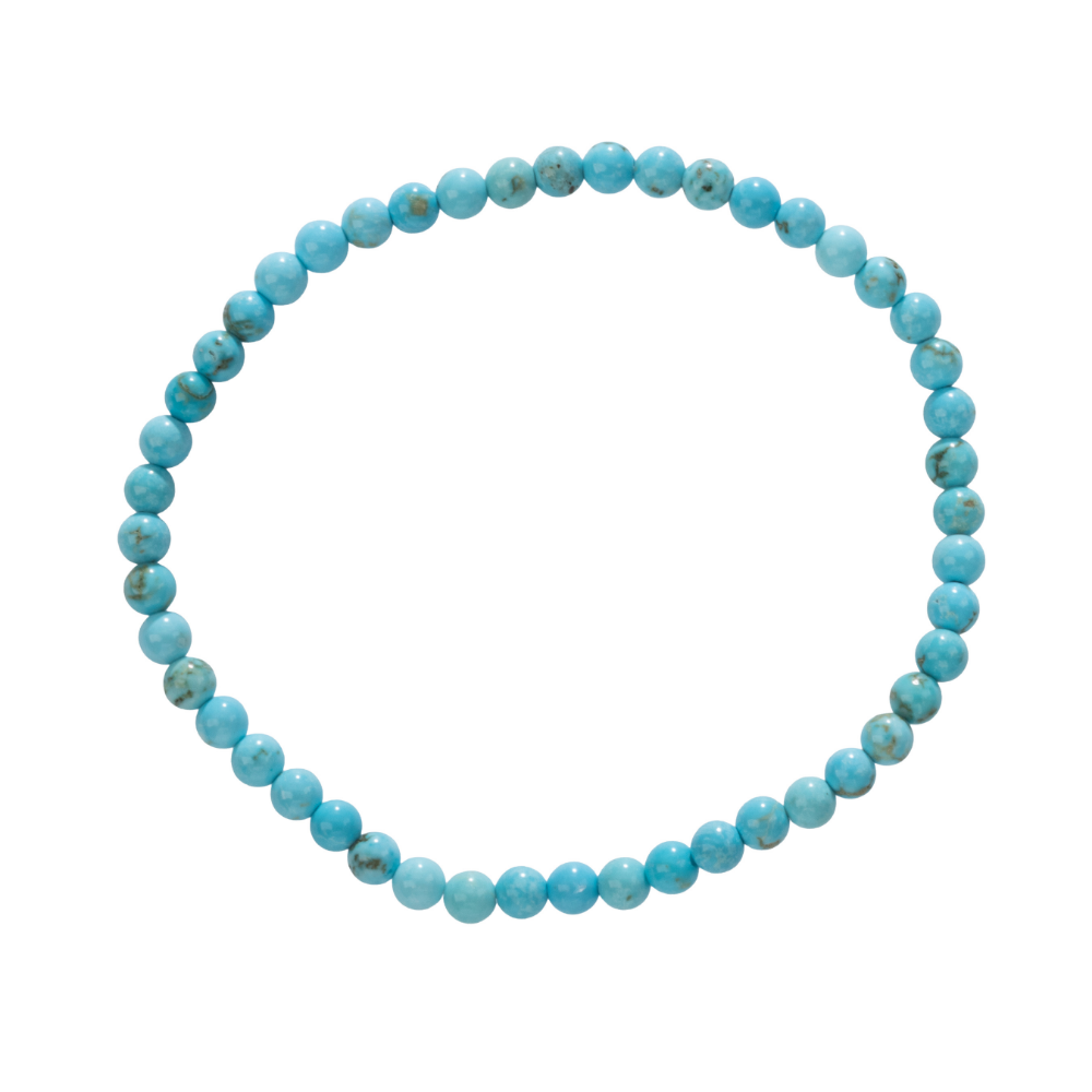 Turquoise Stone Bead Stretch Bracelet
