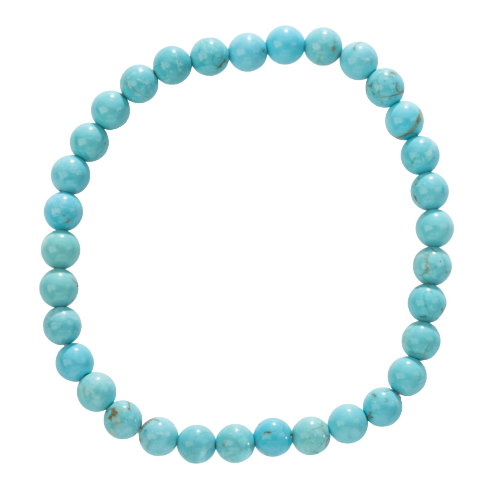Turquoise Stone Bead Stretch Bracelet