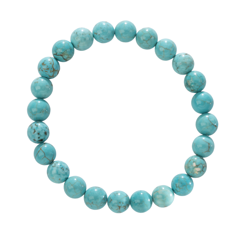 Turquoise Stone Bead Stretch Bracelet