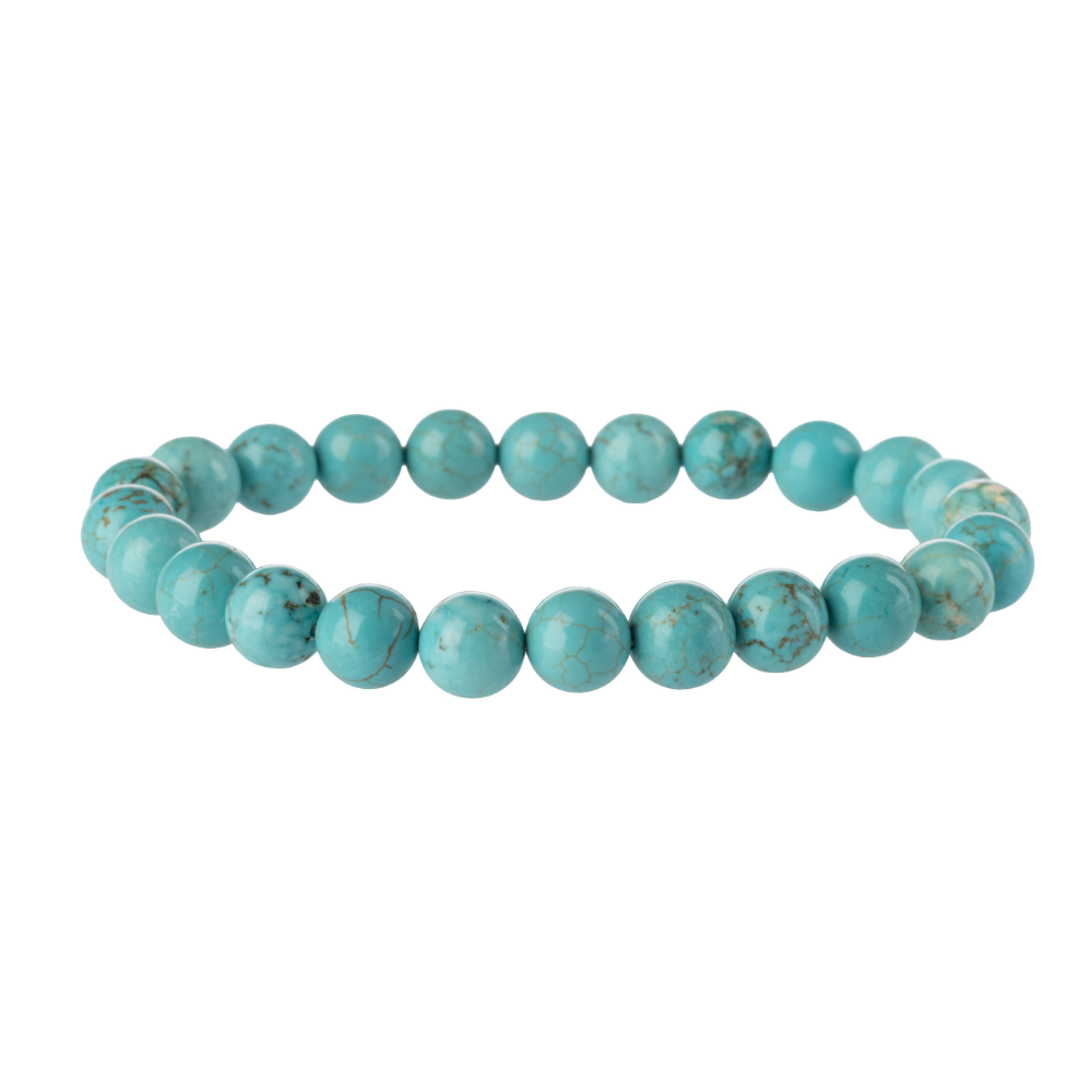 Turquoise Stone Bead Stretch Bracelet