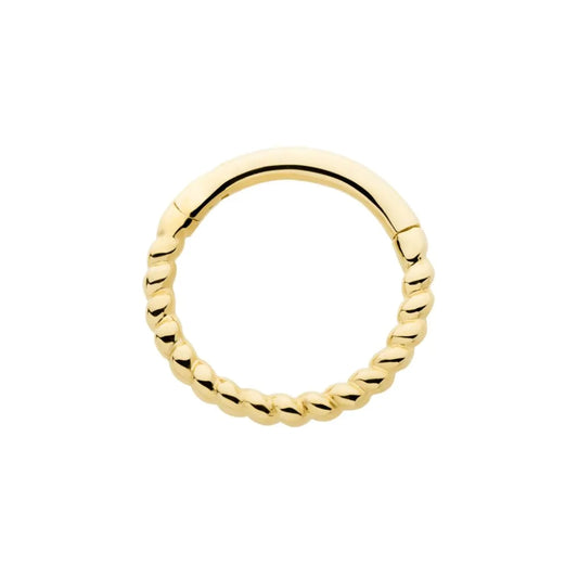 Twisted Rope Front Facing Hinged Segment Clicker - 14kt Gold