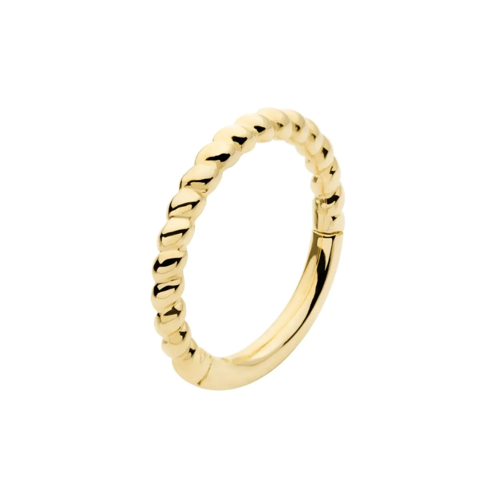 Twisted Rope Front Facing Hinged Segment Clicker - 14kt Gold