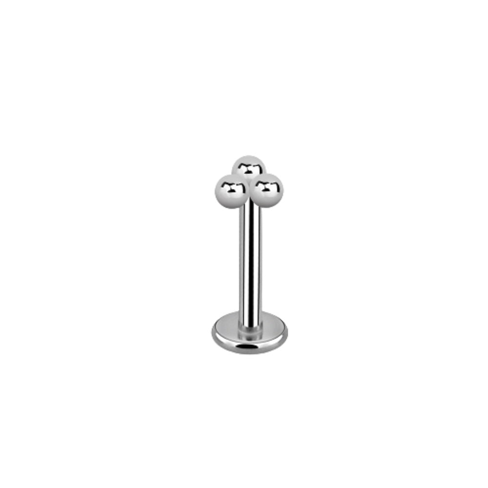 Internally Threaded Triple Ball Top Flat Back Stud - G23 Titanium