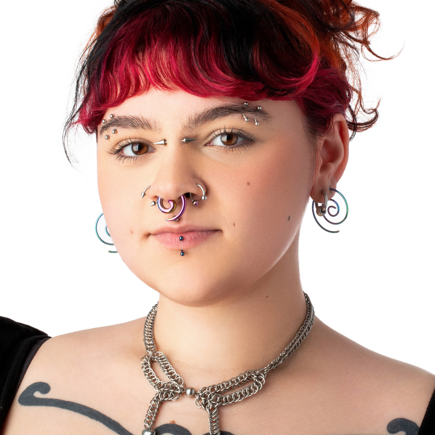 Small Spiral Coiled Hoop Earrings - Stainless Steel - Pair