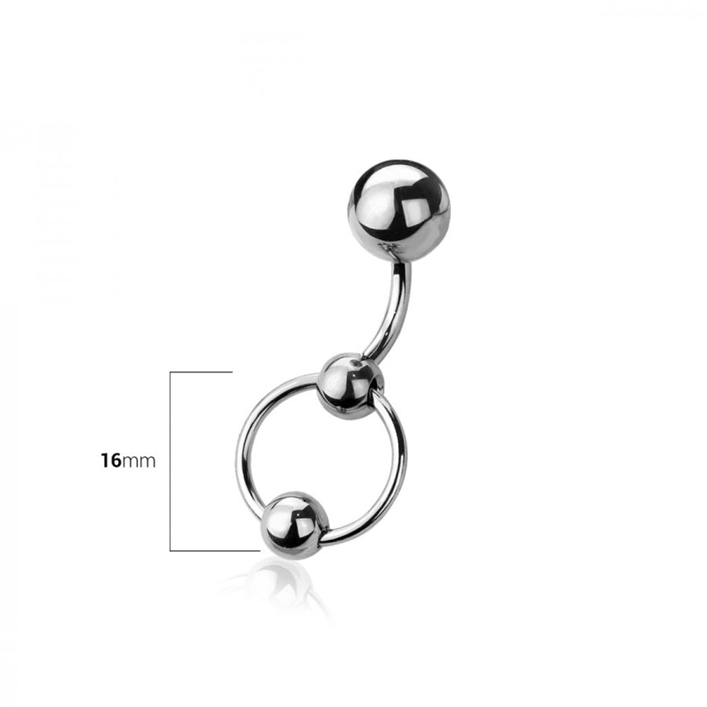 Faux Captive Bead Hoop End VCH Piercing Curved Barbell - ASTM F-136 Implant Grade Titanium
