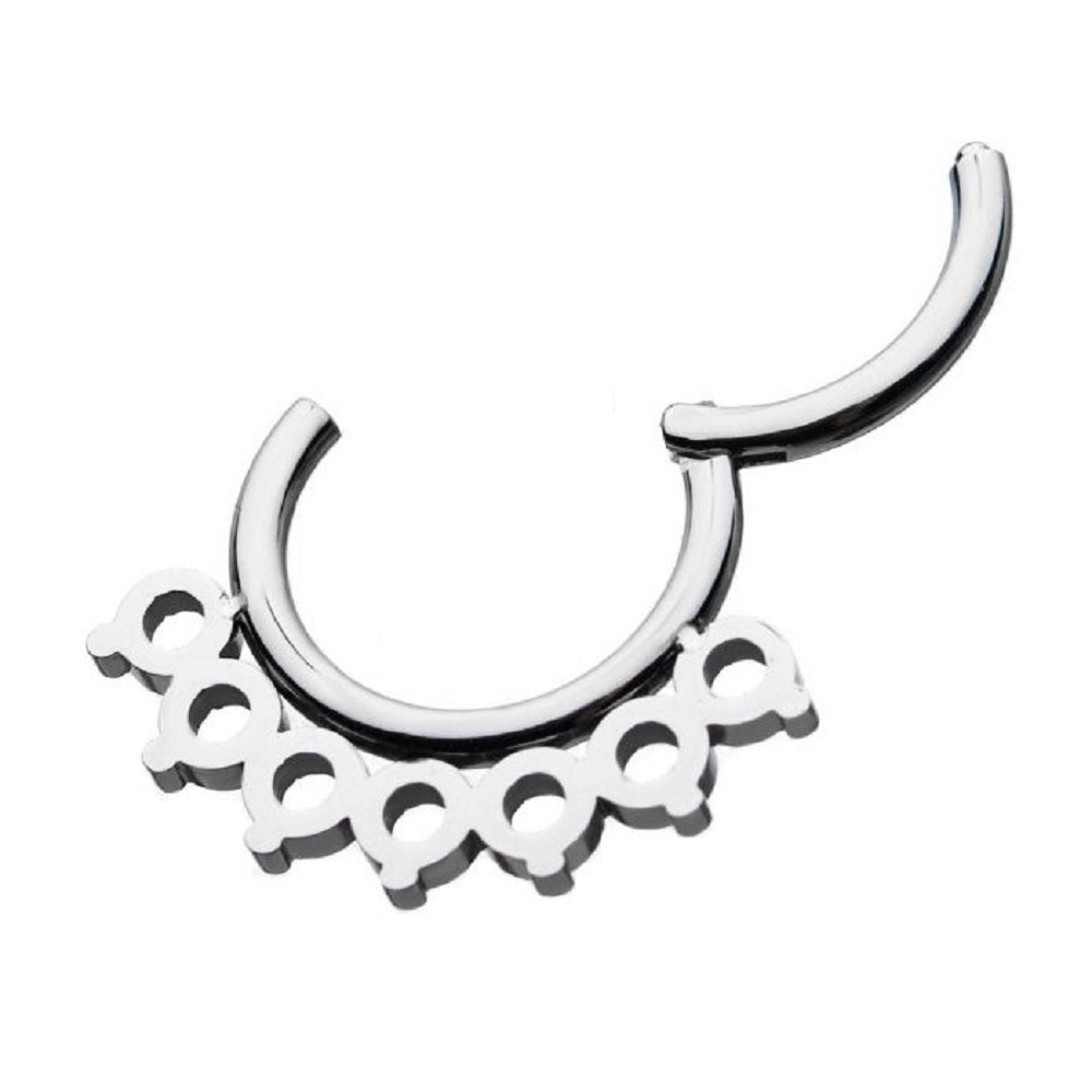 Multi Circular Pointed Edged Design Hinged Segment Ring - 316L Stainless Steel