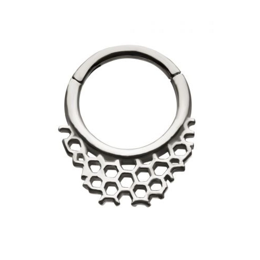 Honeycomb Design Hinged Segment Ring - Stainless Steel