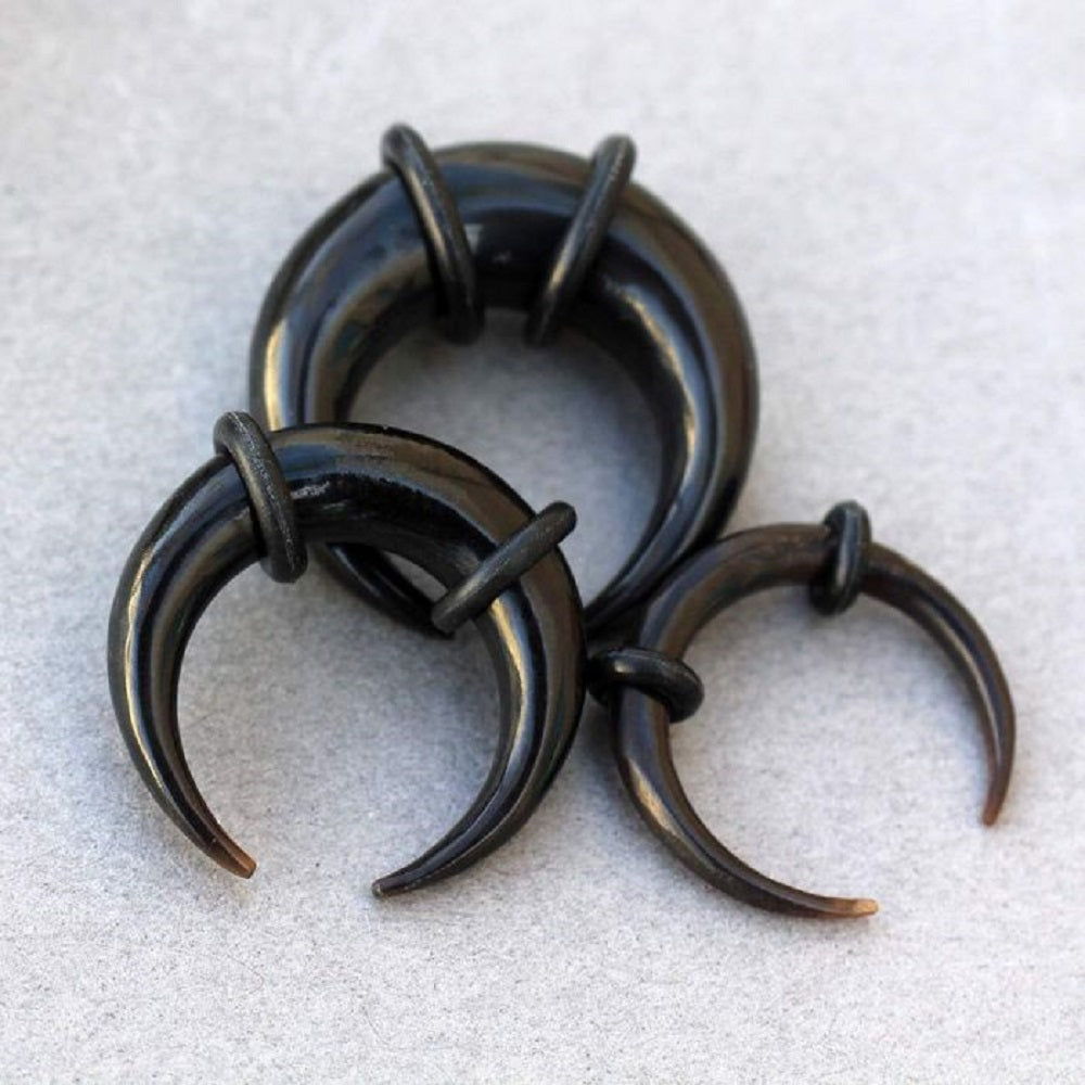 Buffalo Horn Pincher Taper Plugs with O Rings - Pair