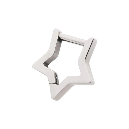 Star Shaped Clicker Ring - Implant Grade Titanium